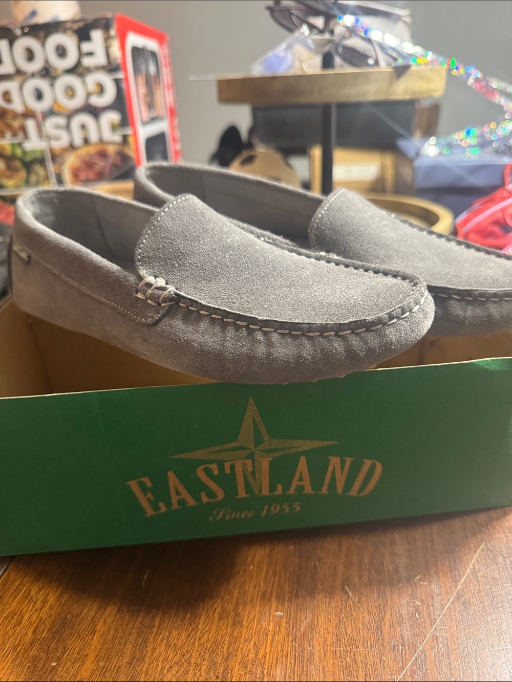 Eastland Grey Suede Slip-On Moccasin Loafers